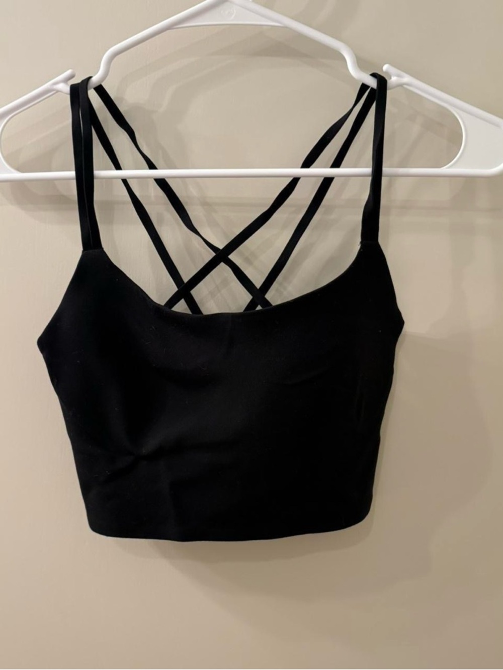 Black Strappy Crop Tank Top - Women's